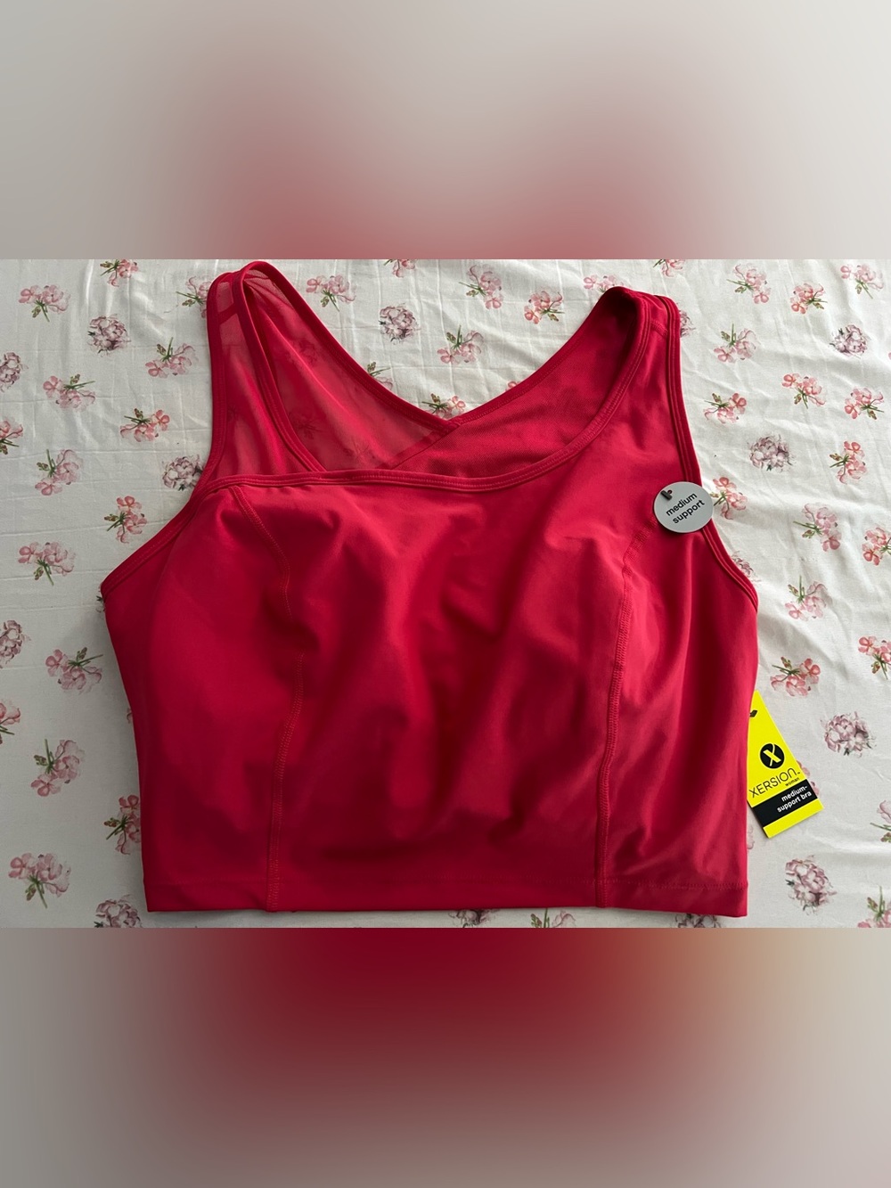 Xersion Bright Red Support Crop Sports Bra